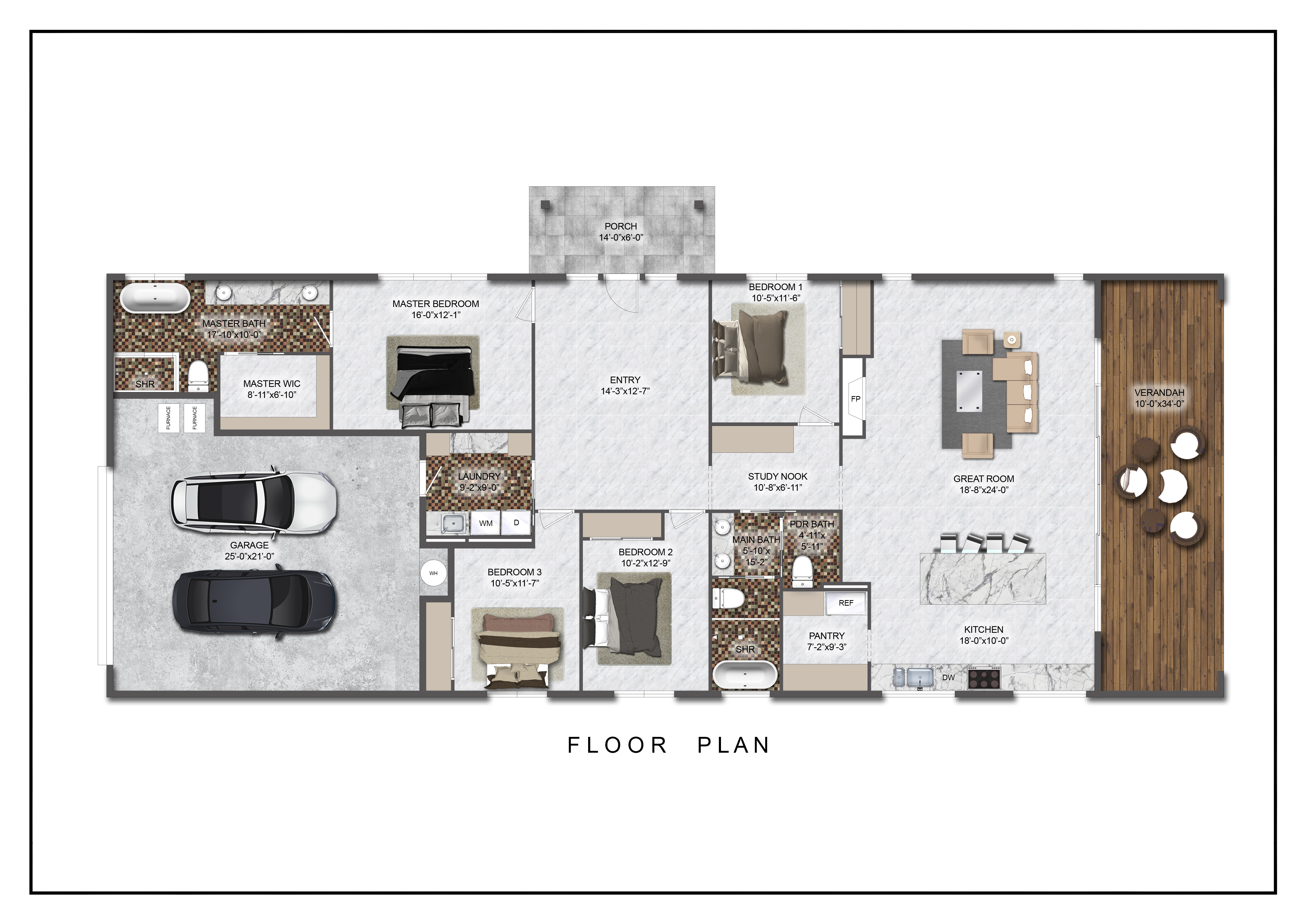 Long floor plan